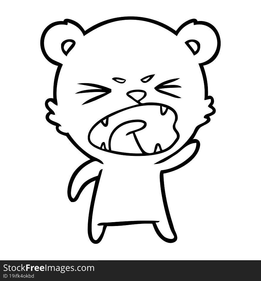 angry cartoon polar bear. angry cartoon polar bear