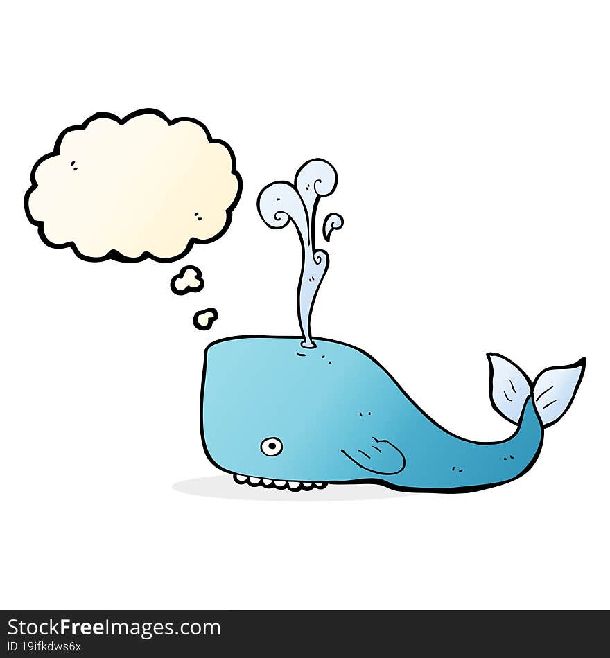 cartoon whale with thought bubble