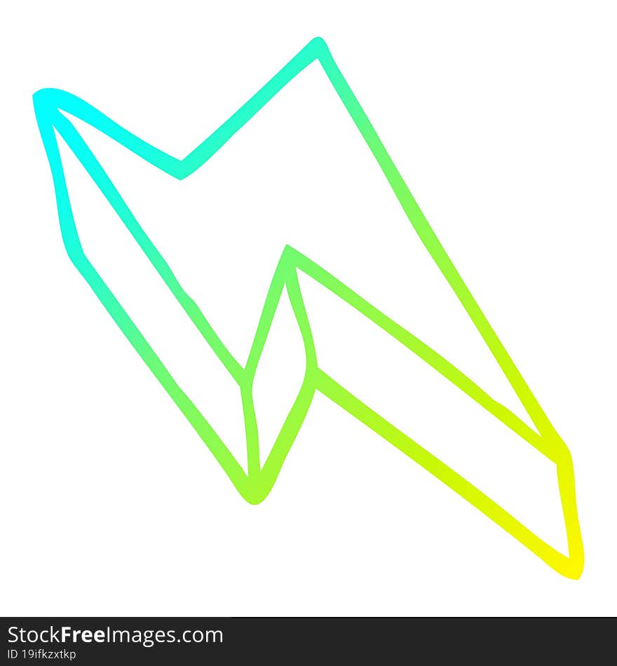 cold gradient line drawing cartoon decorative lightning bolt