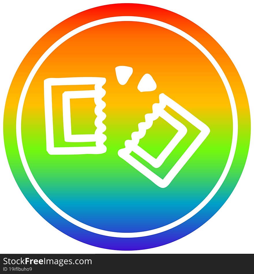 Movie Ticket Circular In Rainbow Spectrum