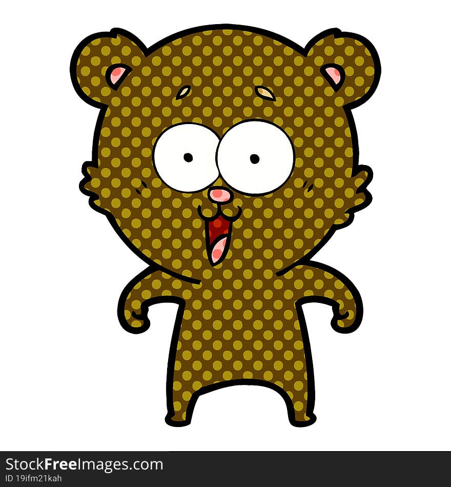 laughing teddy  bear cartoon. laughing teddy  bear cartoon