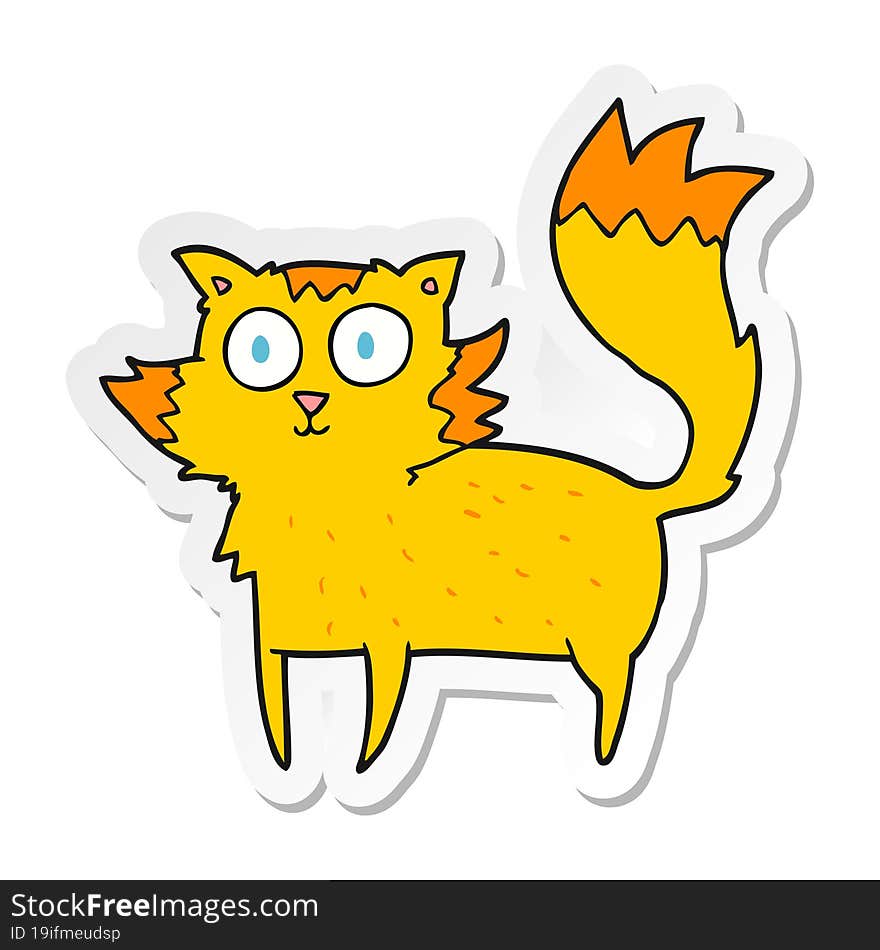 sticker of a cartoon cat