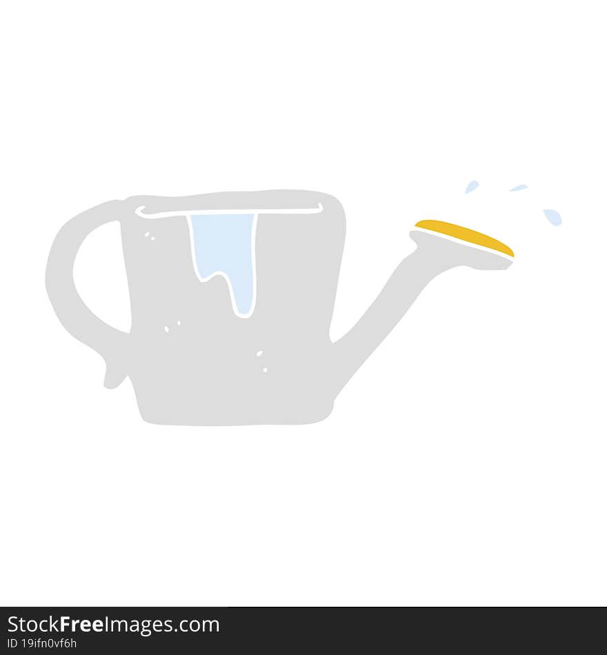 flat color illustration of watering can. flat color illustration of watering can