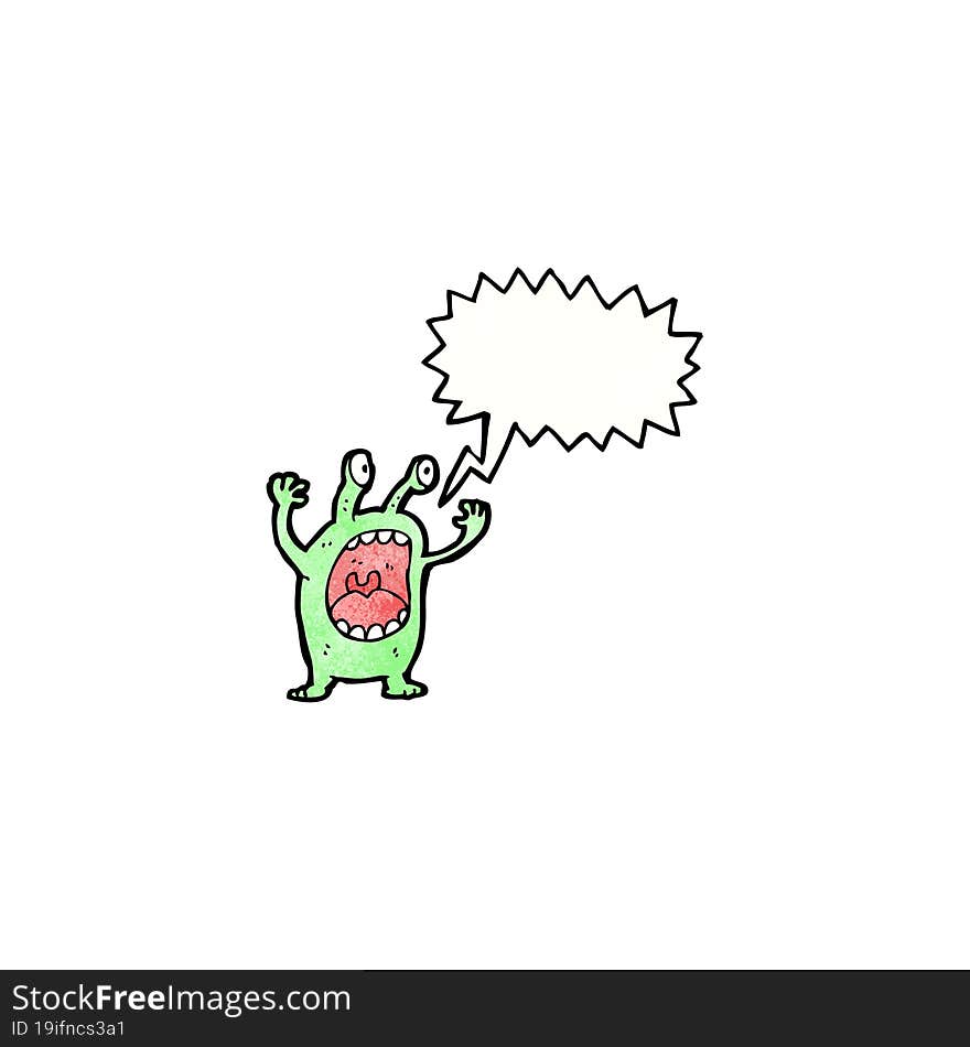 cartoon shouting alien