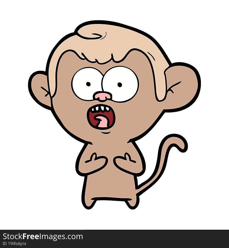 cartoon shocked monkey. cartoon shocked monkey