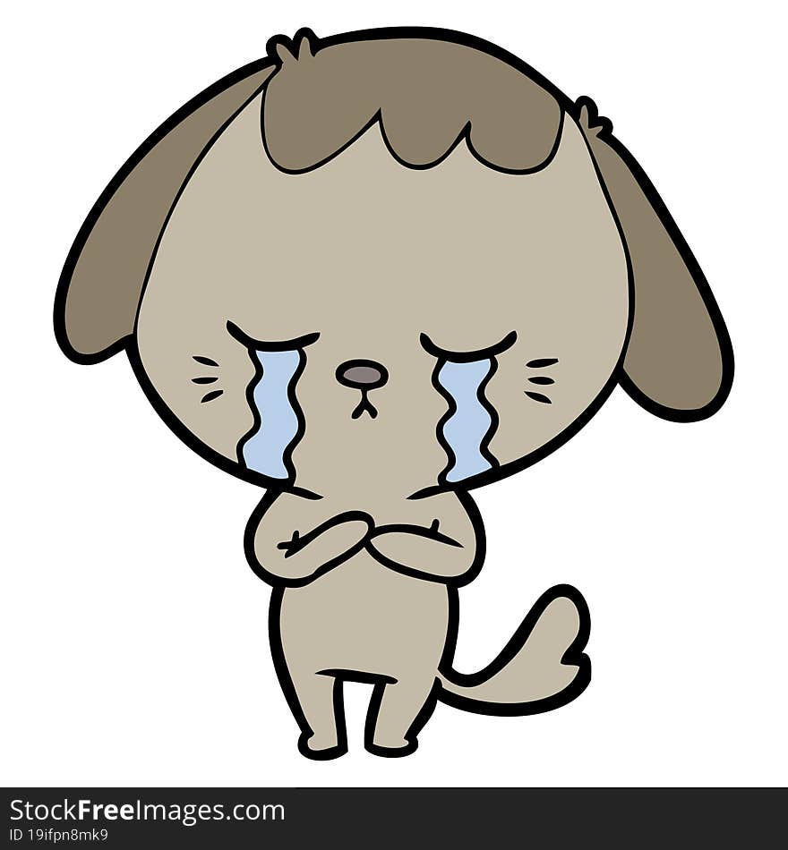 cartoon crying dog. cartoon crying dog