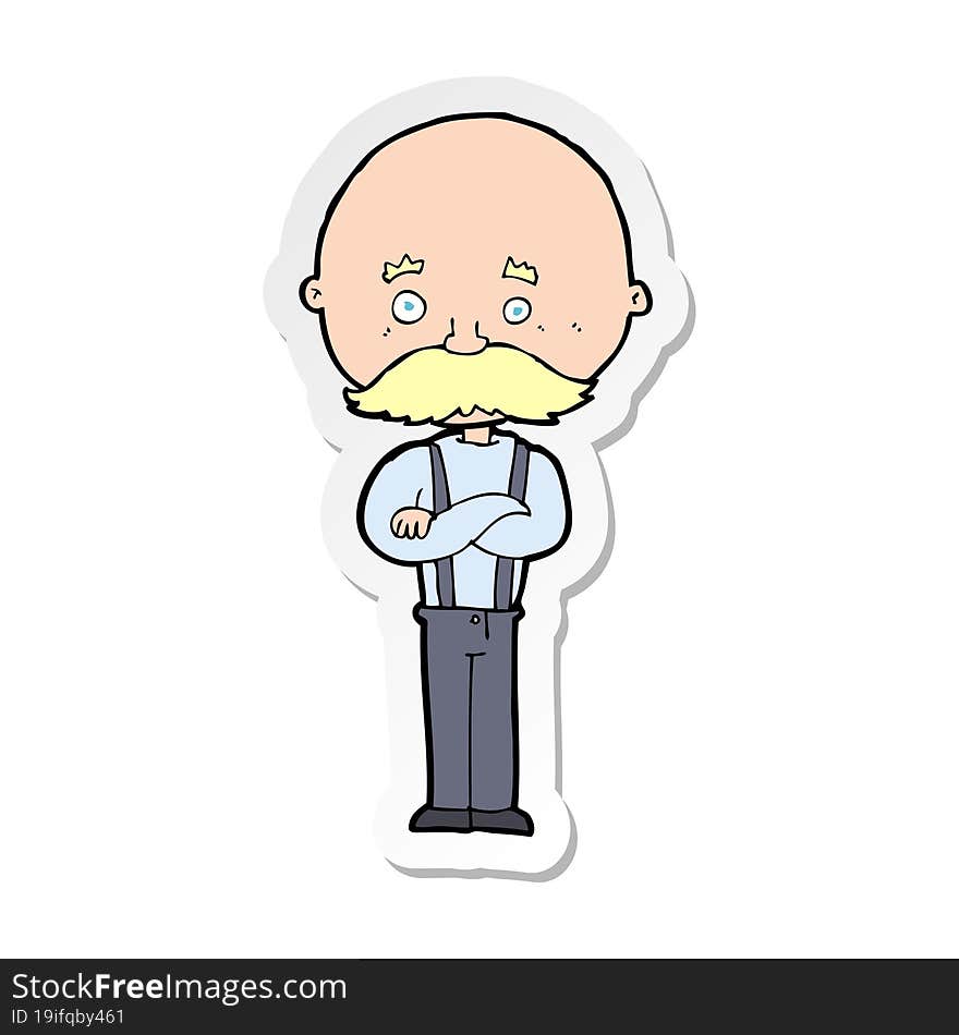 sticker of a cartoon grandfather