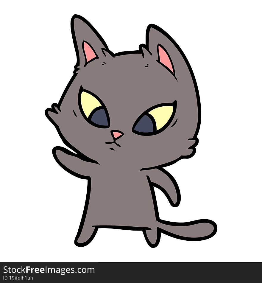 confused cartoon cat. confused cartoon cat