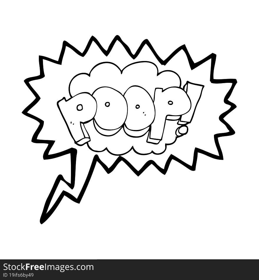 speech bubble cartoon poop! text