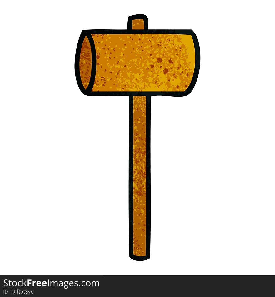 textured cartoon doodle of a mallet