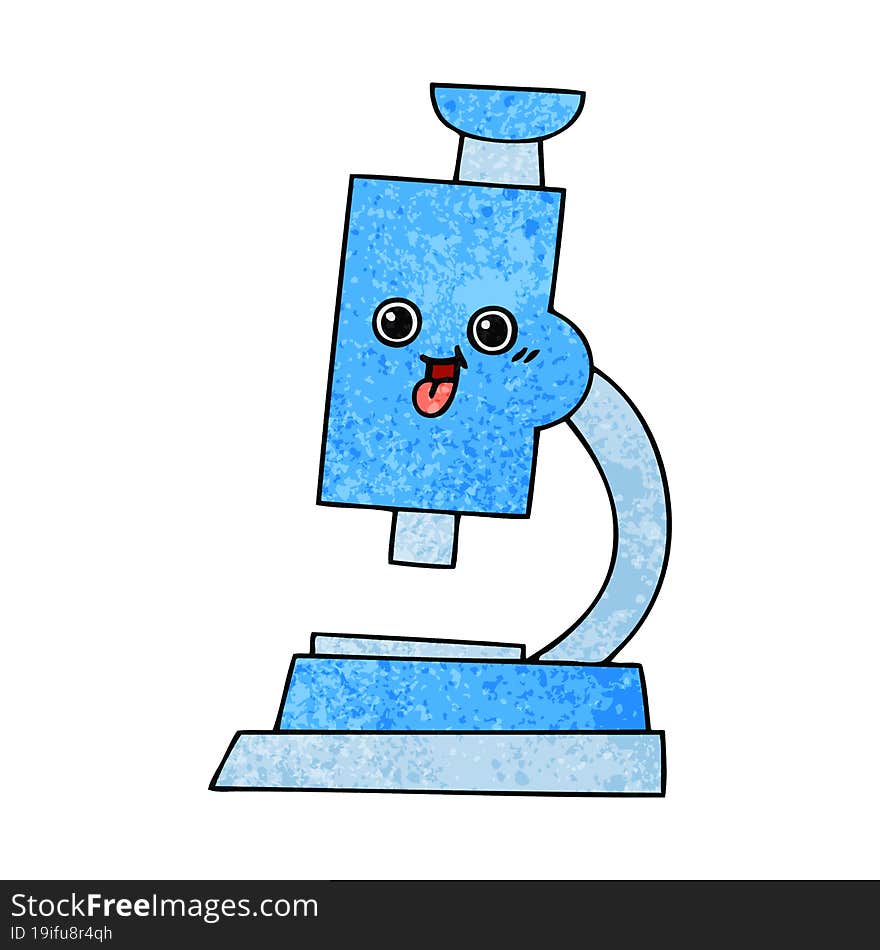 retro grunge texture cartoon microscope