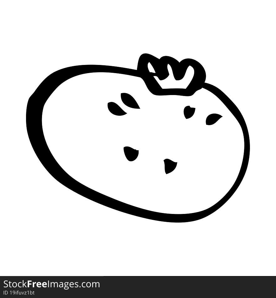 line drawing cartoon tomato