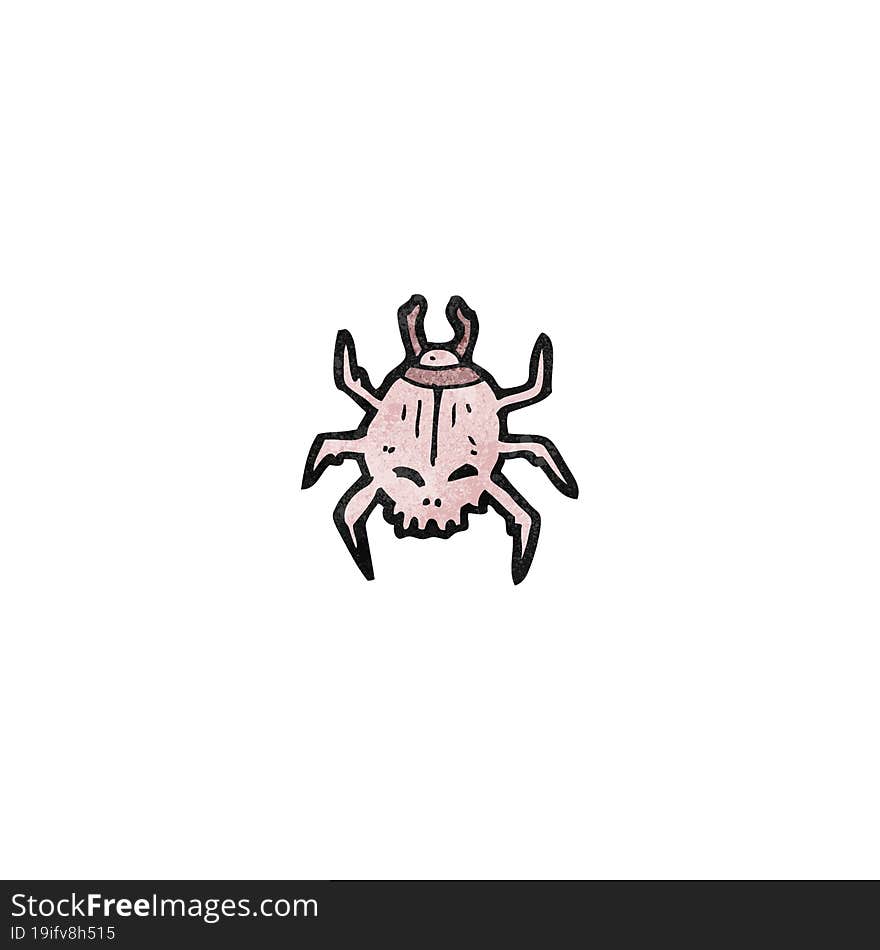 Spooky Skull Beetle Cartoon