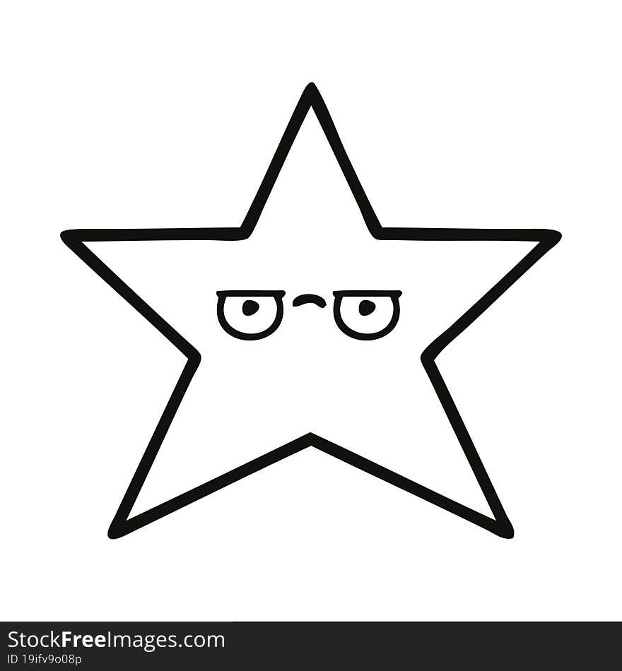 line drawing cartoon of a star fish