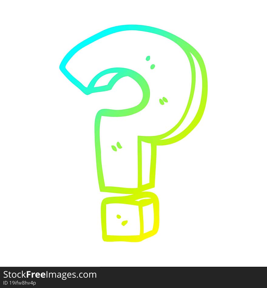 cold gradient line drawing cartoon question mark