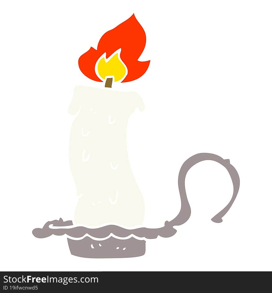 cartoon doodle burning candle