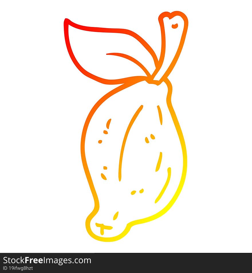 warm gradient line drawing cartoon organic lemon