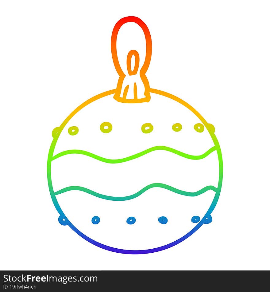 rainbow gradient line drawing christmas bauble decoration