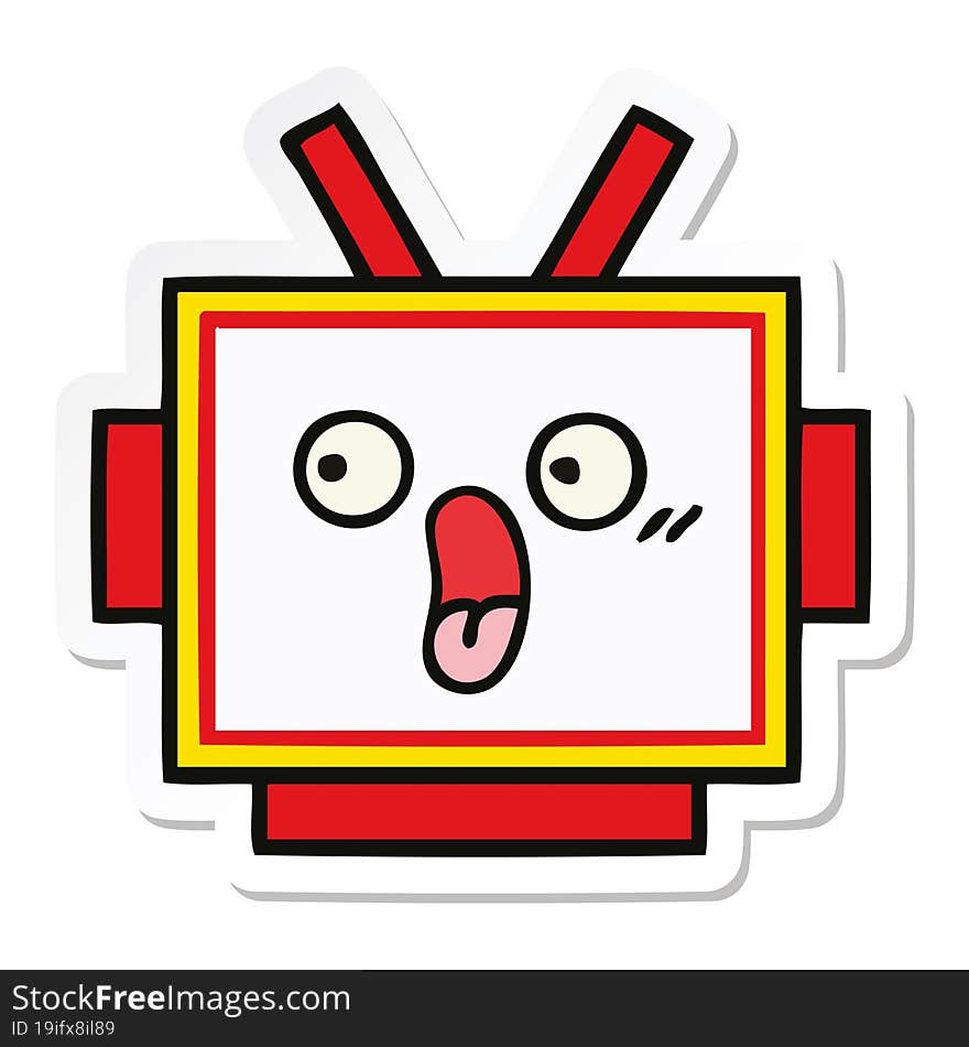 sticker of a cute cartoon robot head