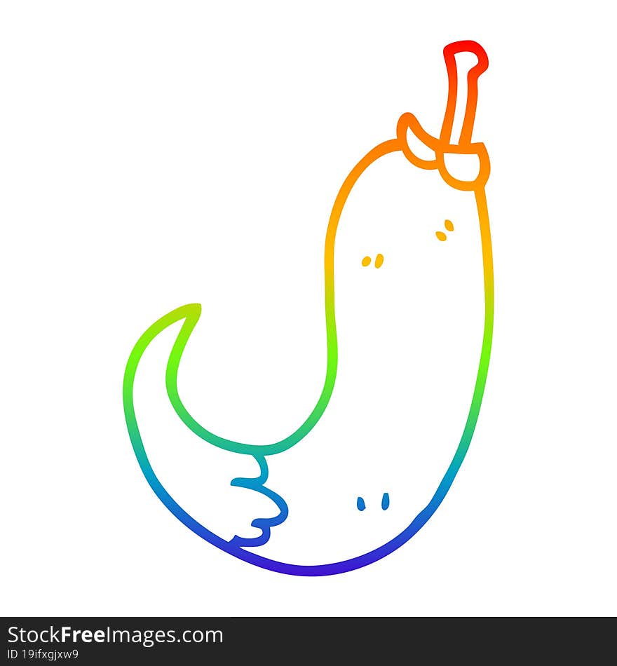 rainbow gradient line drawing cartoon chilli pepper