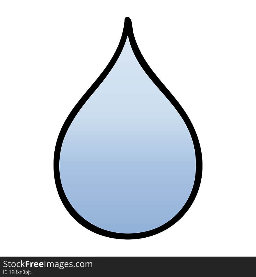 quirky gradient shaded cartoon rain drop