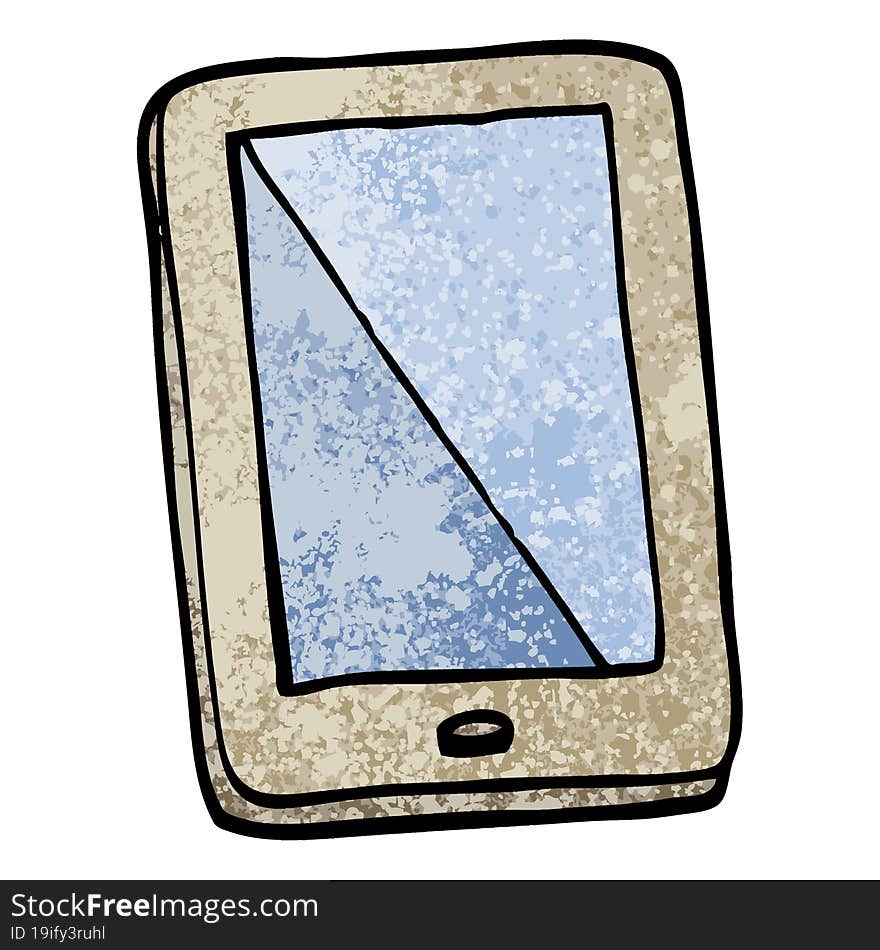 grunge textured illustration cartoon computer tablet