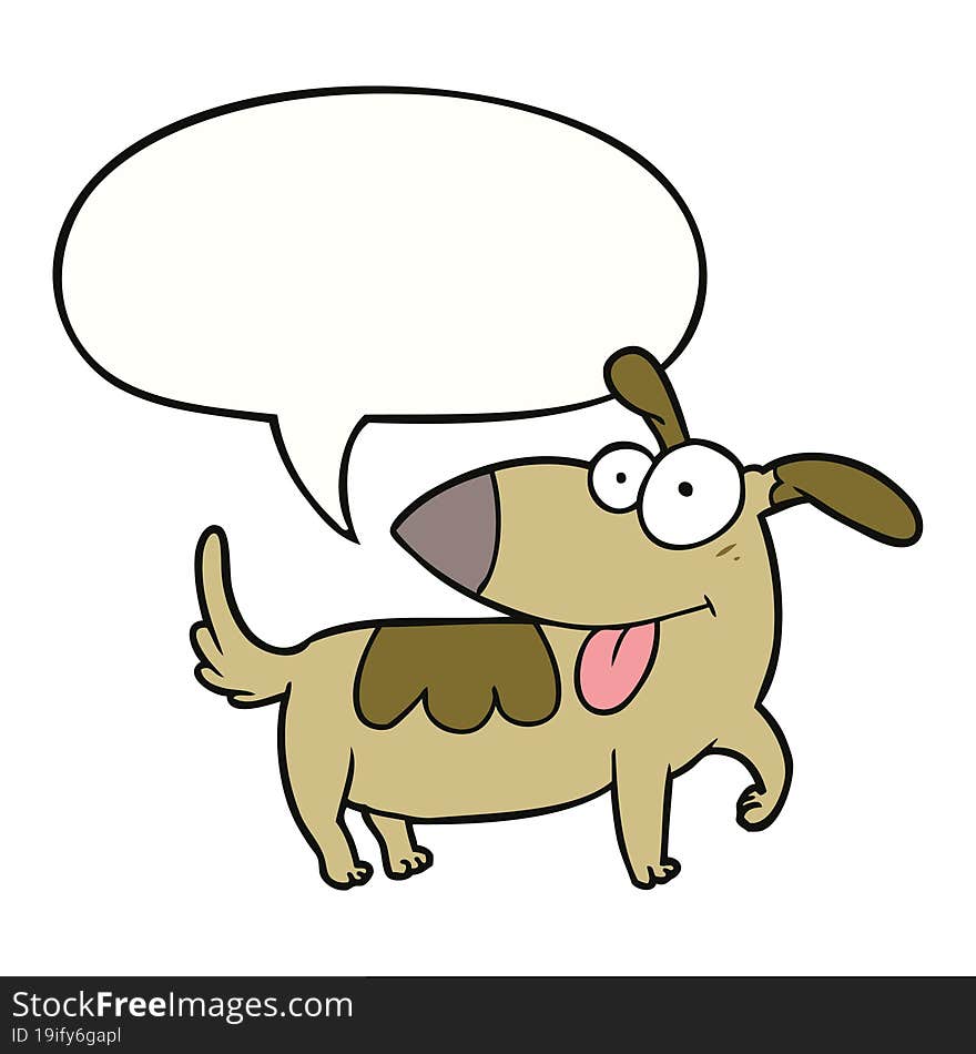 Cartoon Happy Dog And Speech Bubble