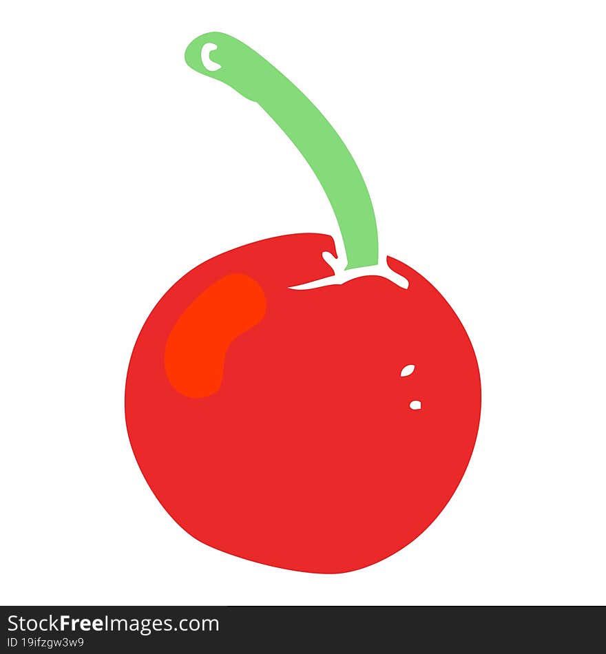 flat color illustration of cherry. flat color illustration of cherry