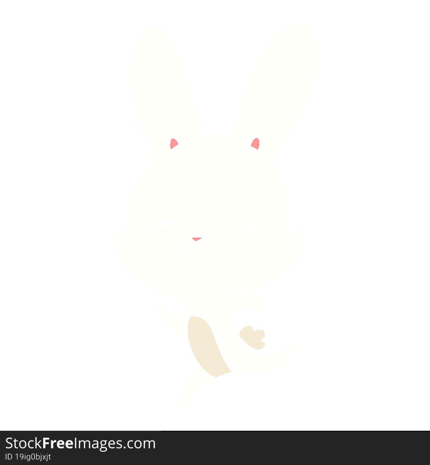 running bunny flat color style cartoon