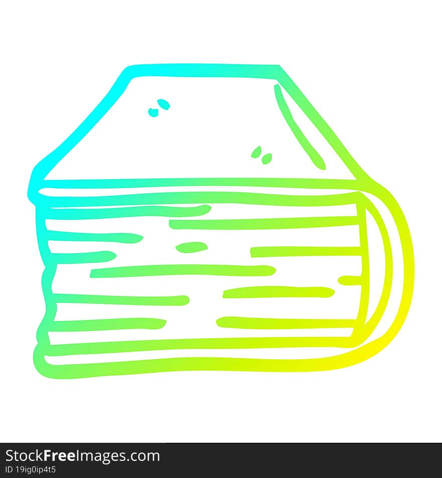 cold gradient line drawing cartoon book end