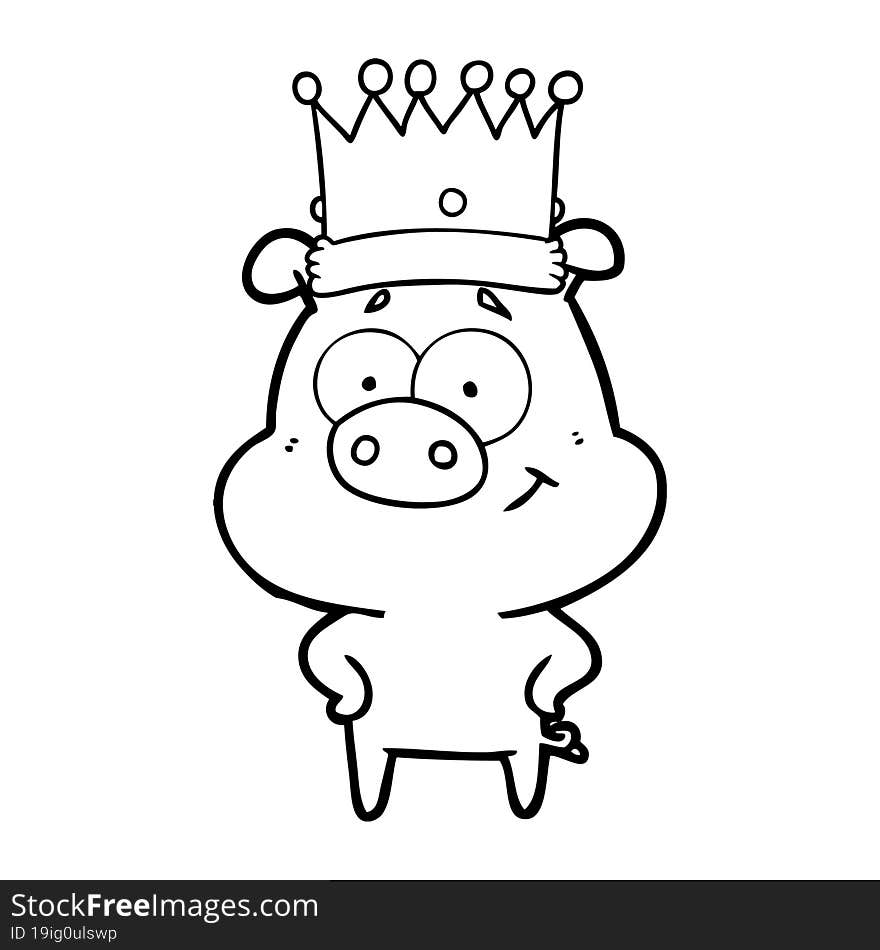 happy cartoon pig. happy cartoon pig