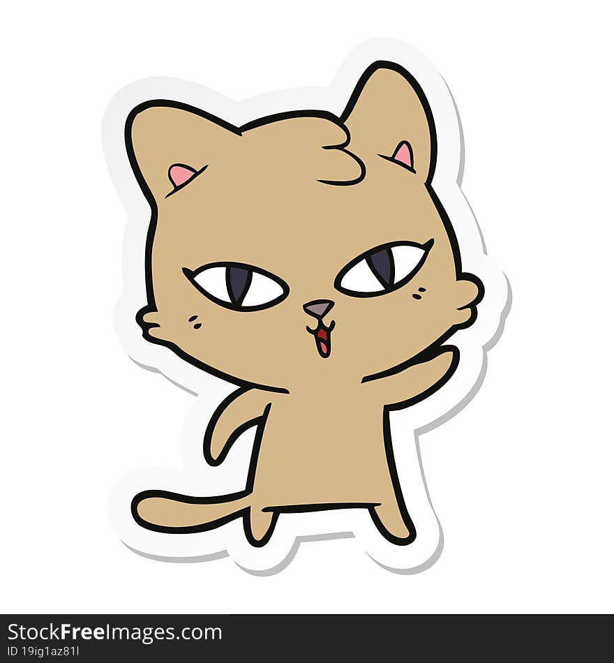 sticker of a cartoon cat