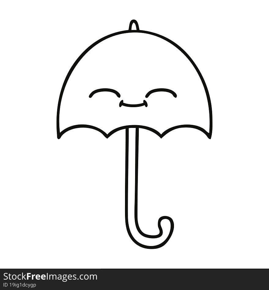 Line Drawing Cartoon Umbrella