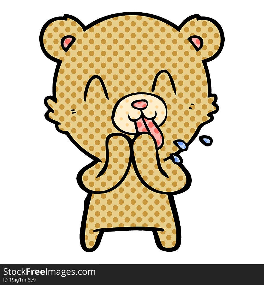 rude cartoon bear. rude cartoon bear