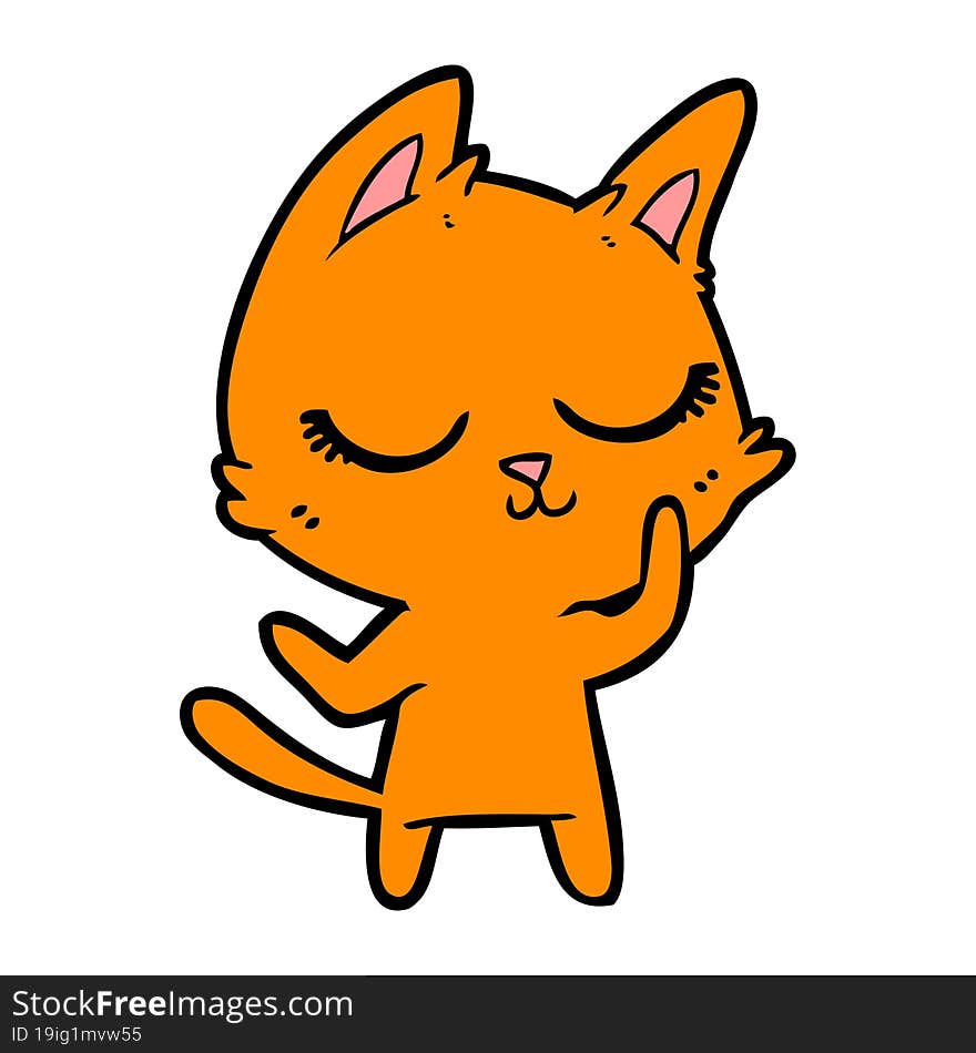 calm cartoon cat. calm cartoon cat