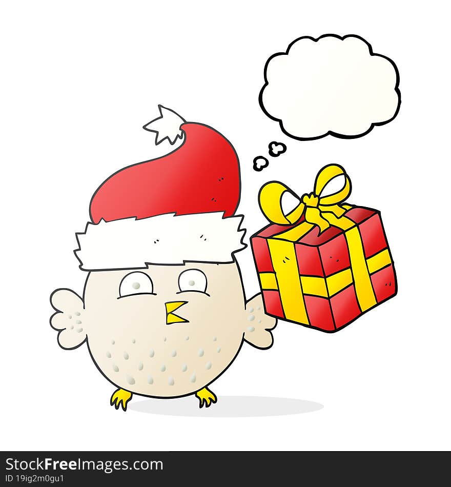 Thought Bubble Cartoon  Christmas Owl