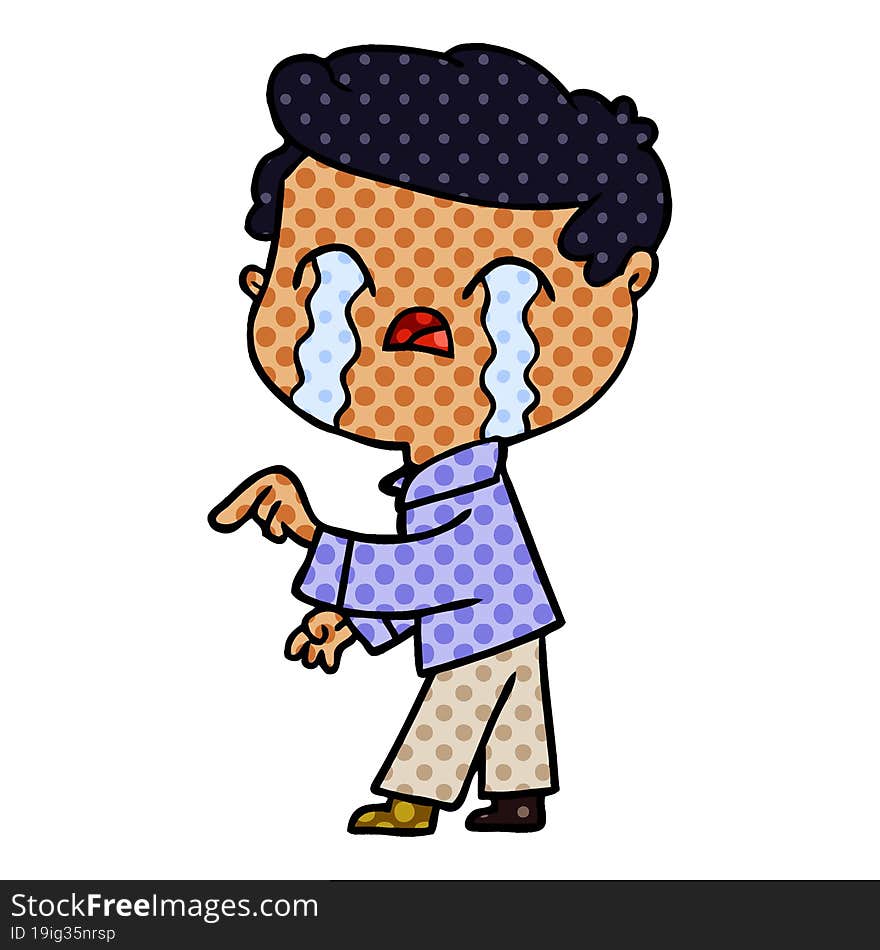 cartoon man crying. cartoon man crying