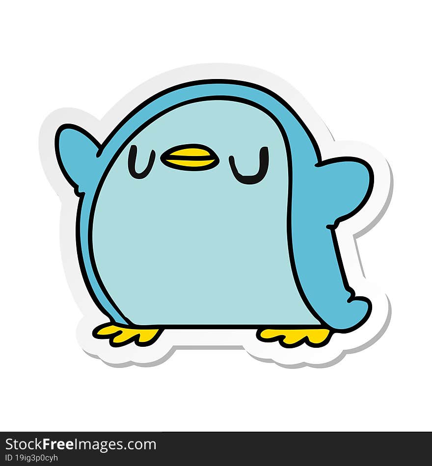 sticker cartoon kawaii of a cute penguin