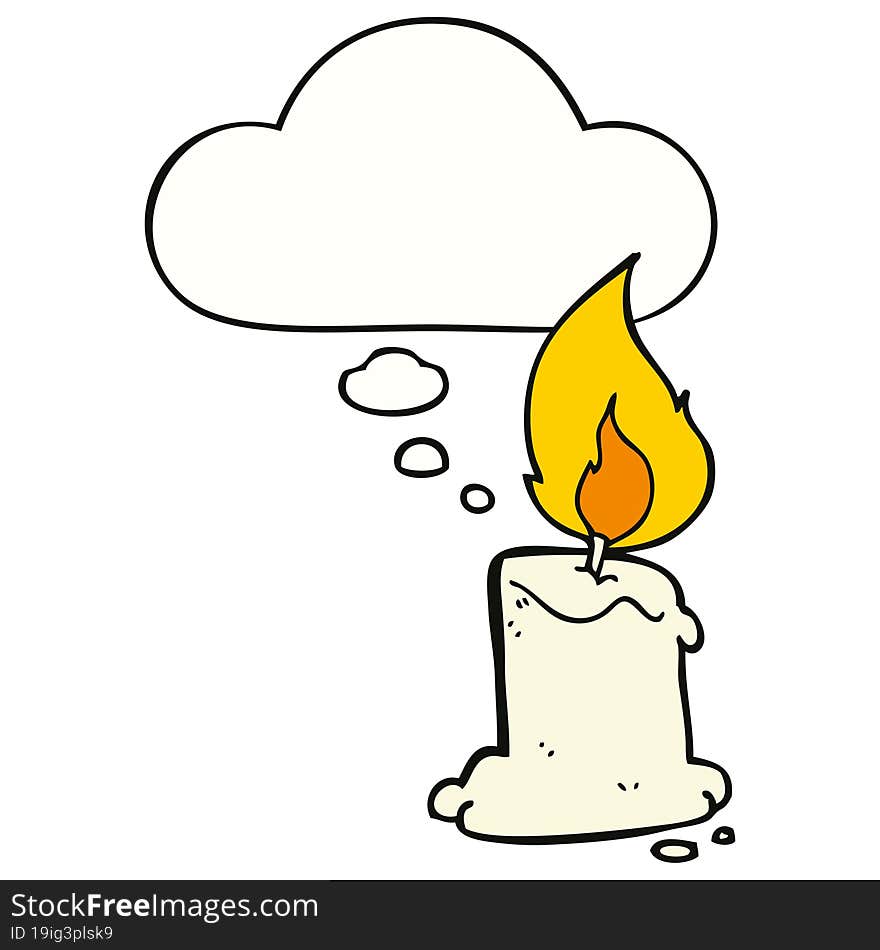 cartoon candle and thought bubble