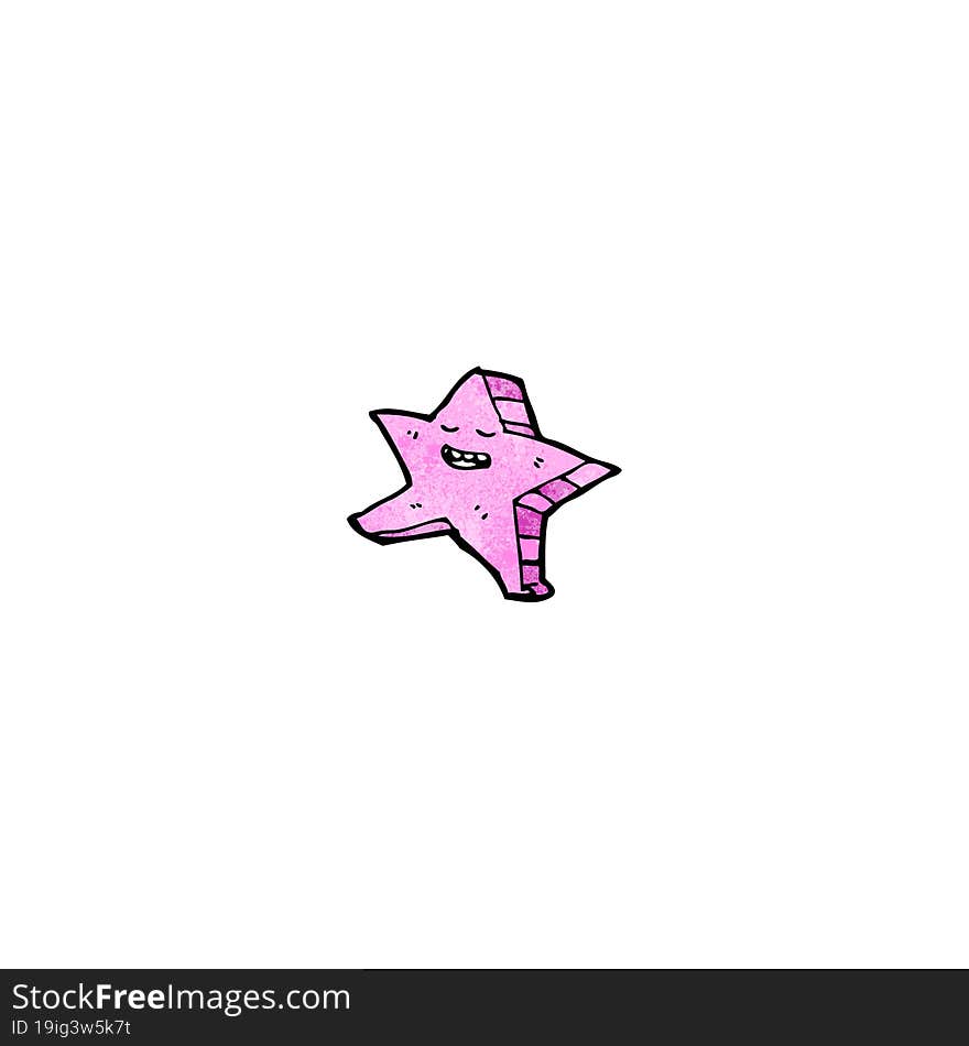 Pink Star Cartoon Character