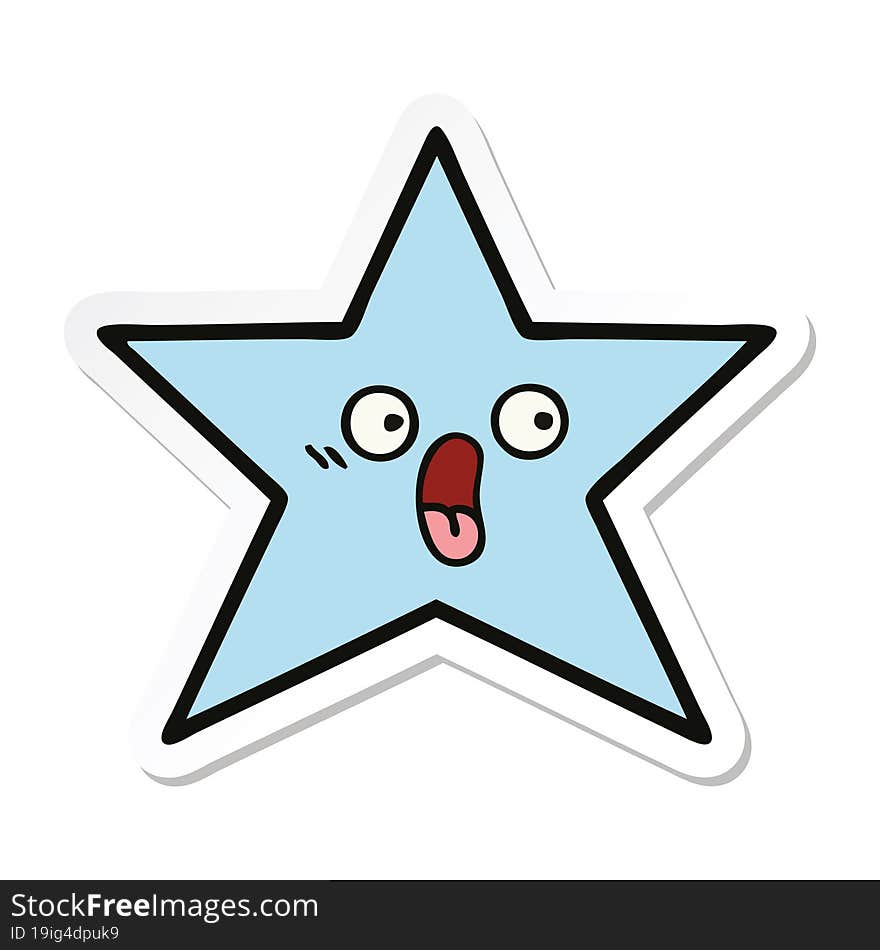 sticker of a cute cartoon star fish