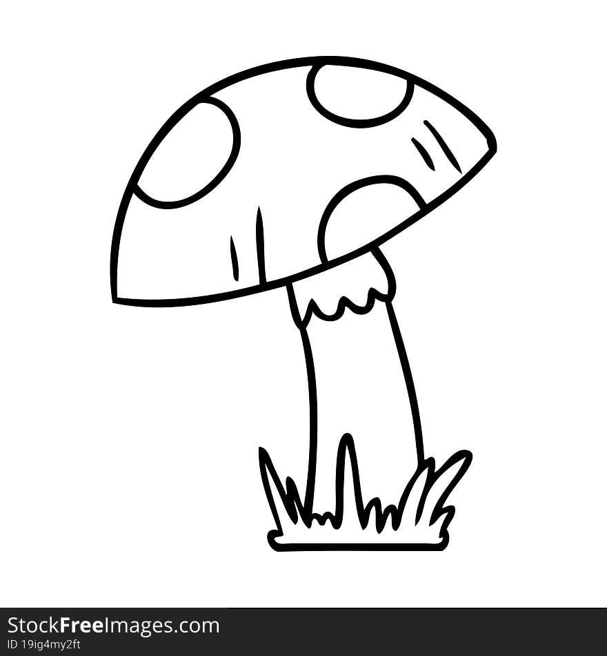 Line Drawing Doodle Of A Toad Stool