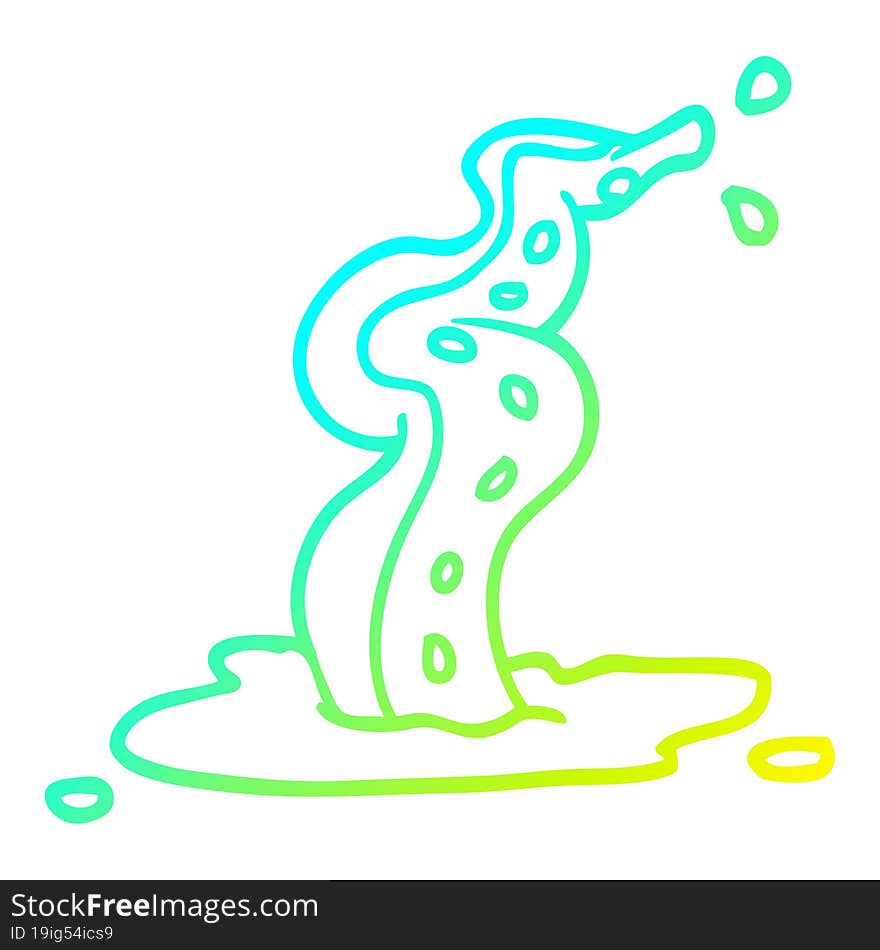 cold gradient line drawing cartoon spooky tentacle