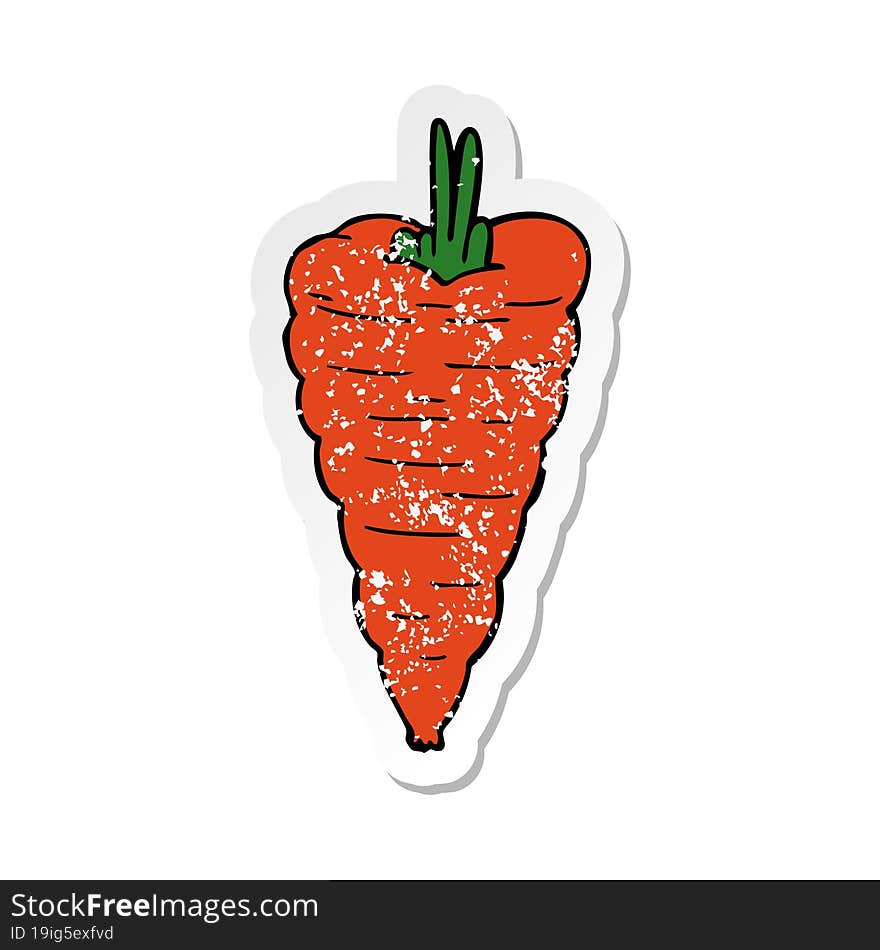 Distressed Sticker Of A Cartoon Carrot