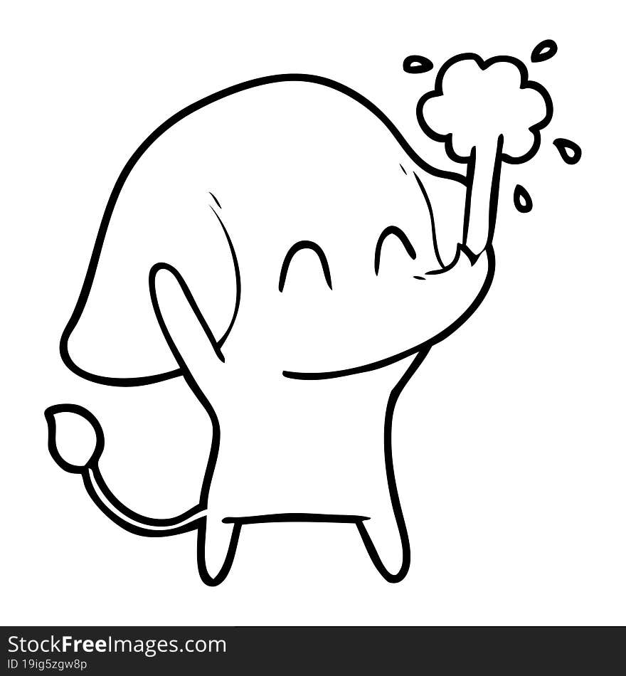 cute cartoon elephant spouting water. cute cartoon elephant spouting water