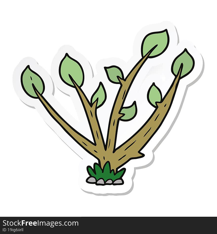 sticker of a cartoon sprouting plant