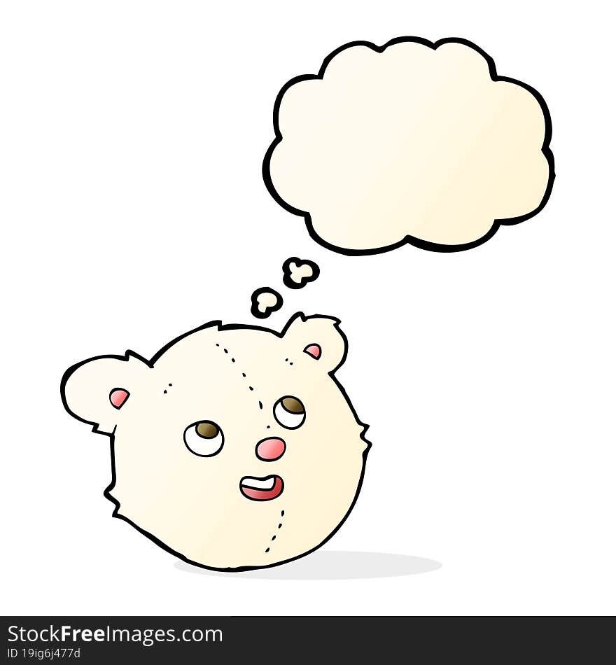 cartoon polar bear face with thought bubble