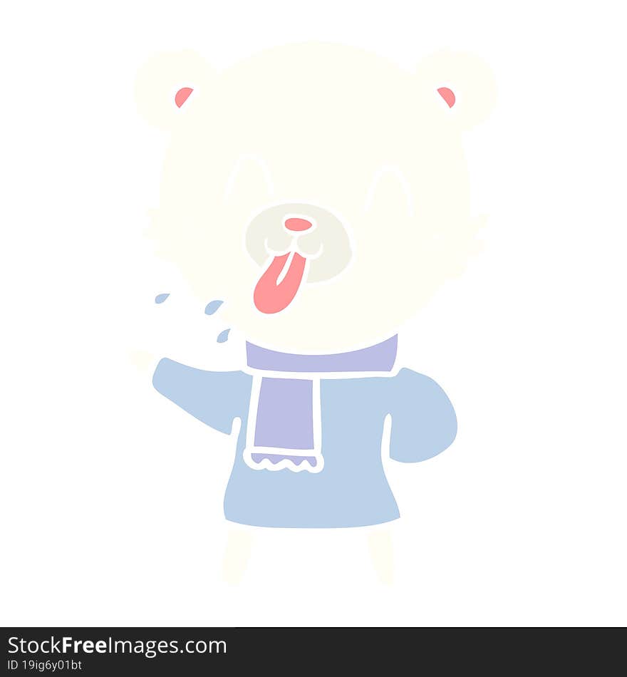 rude flat color style cartoon bear