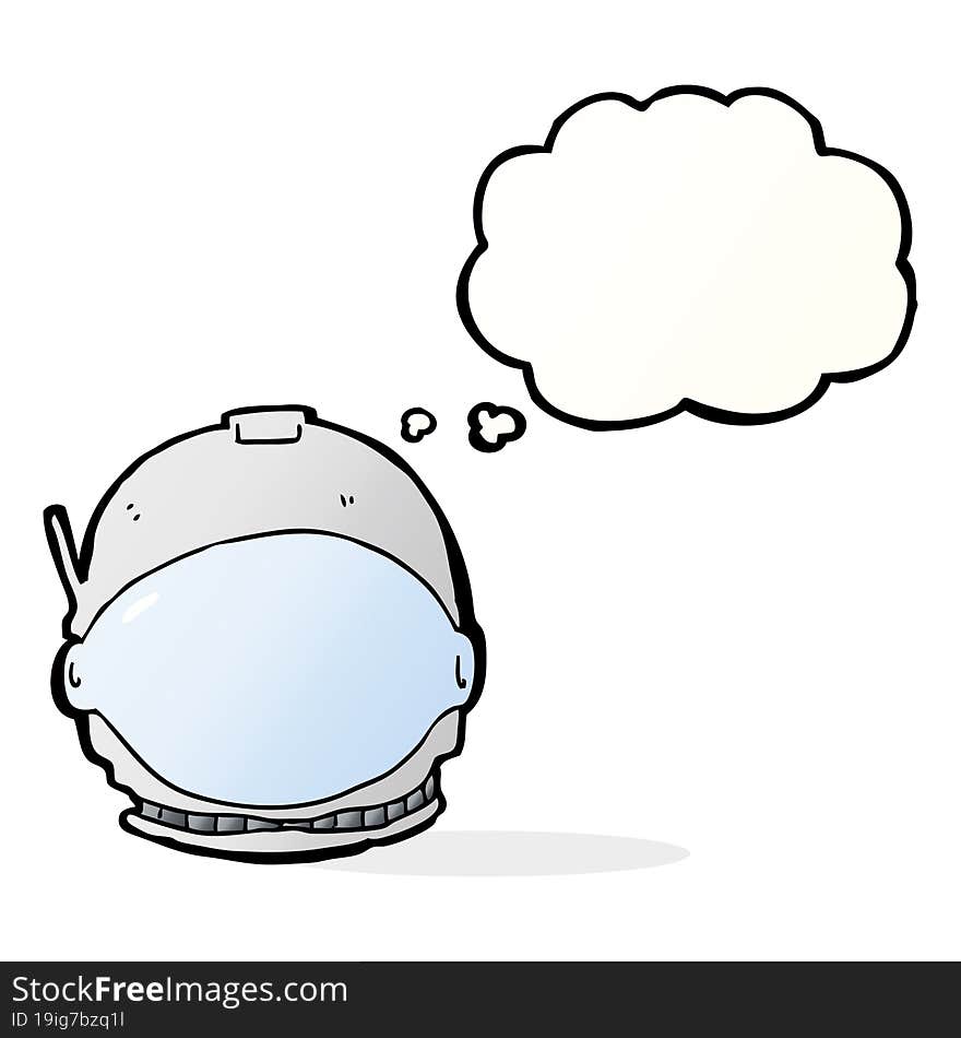 Cartoon Astronaut Face With Thought Bubble