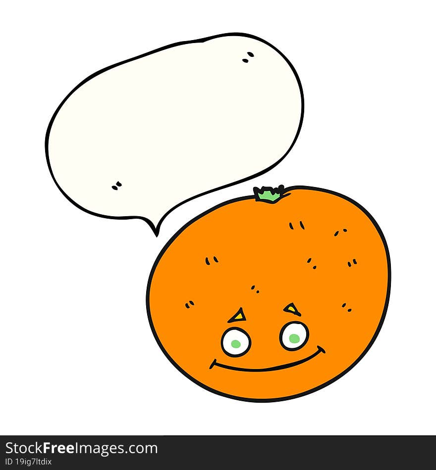 freehand drawn speech bubble cartoon orange